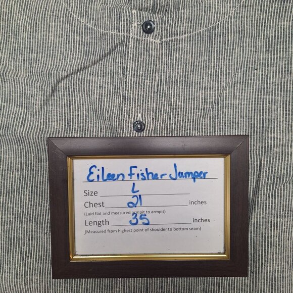 Eileen Fisher Jumper Dress Tank Gray Button Down Hemp Organic Cotton Women Large - Picture 6 of 12